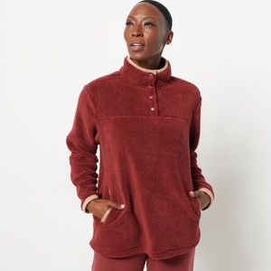 Koolaburra by UGG Sherpa with microsuede burgundy wine pullover